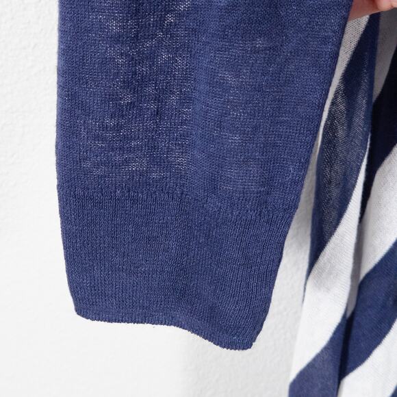 Splendid Striped Cardigan Navy White Open Front Size S Coastal Grandma - Picture 9 of 11